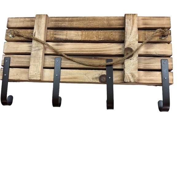 Western Rustic Cowboy Boots Hanger Wooden Entranceway Coat/Key Rack - Picture 2 of 11